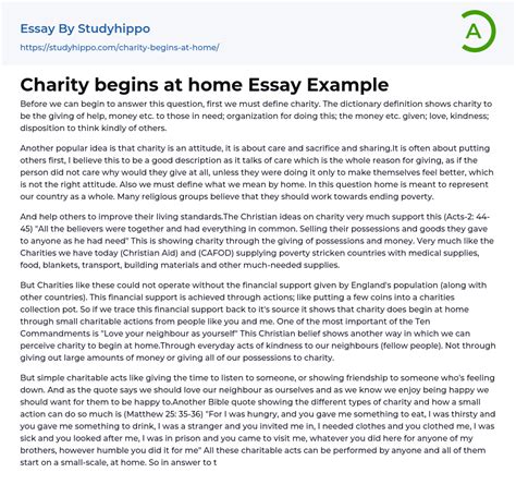 charity essay examples